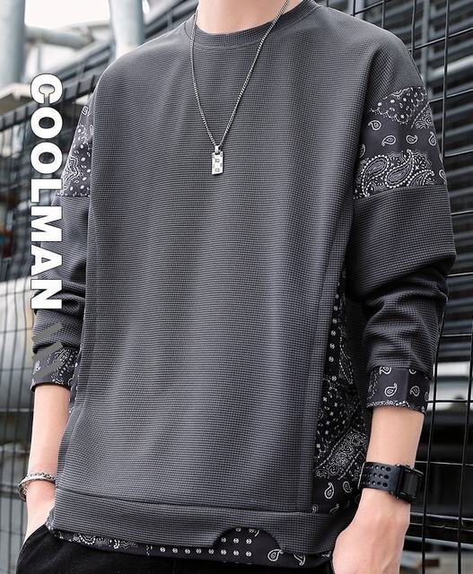 メンズトレーナー メンズ トップス スウェット秋春服 クルーネック ファッション 2023 新作 ダークグレー 2XL拍卖