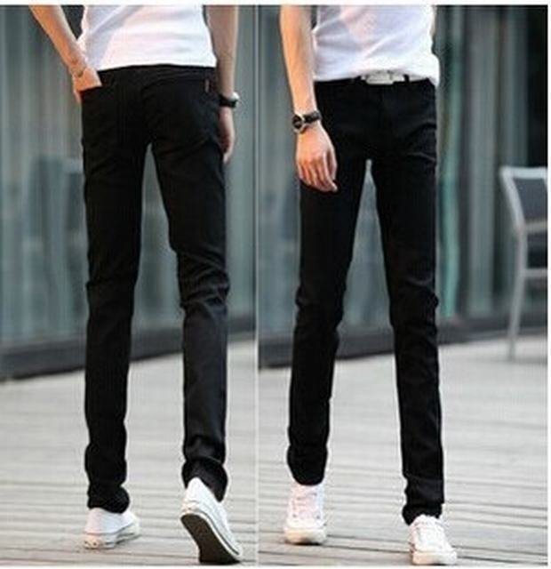 春服 ストレッチ ダメージ ストレッチパンツ ジーンズ メンズ タイト 細身 細い スリム かっこいい ブラック 28拍卖
