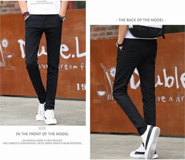 春夏 メンズ 通気 無地 柔軟 テーパードパンツ アンクルパンツ 涼しいズボン イージーパンツ ロング丈ブラック サイズ36拍卖