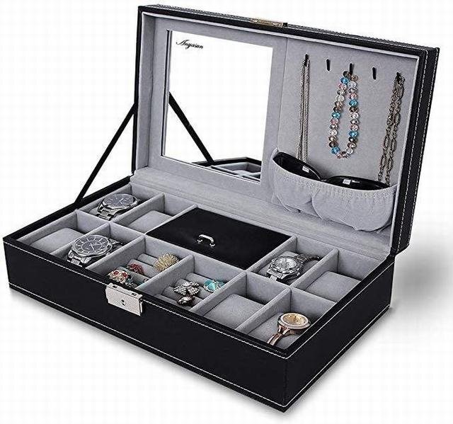 ジュエリーボックス 鍵付き アクセサリー 収納ケース コレクションケース 腕時計拍卖
