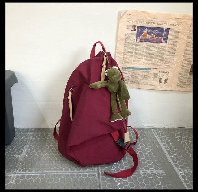 リュックサック デイパック レディース 小物入れ チャック キャンパスバッグ おしゃれ マザーズリュック 大容量 遠足 散歩 女の子 レッド拍卖
