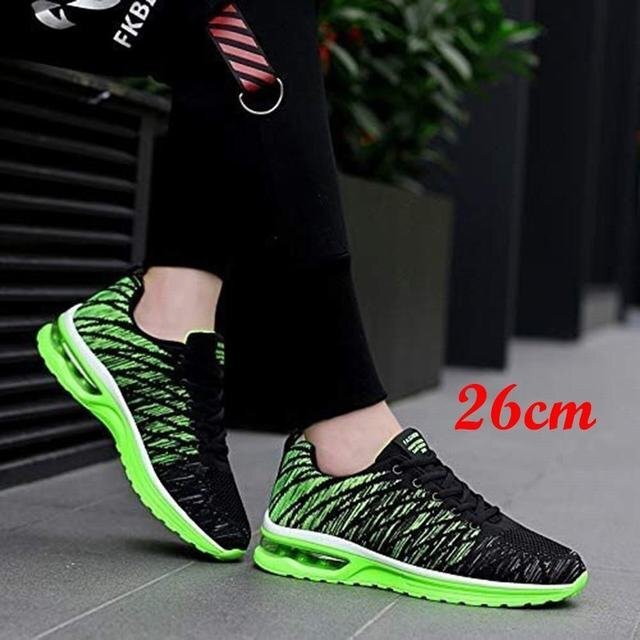 ランニングシューズ 運動靴 スポーツシューズ スニーカー 靴 シューズ メンズ ウォーキング メンズスニーカー イエローグリーン26cm拍卖