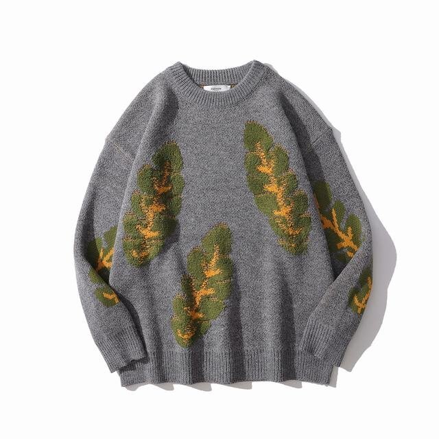 ニットセーター メンズ ニット トップス 長袖 クルーネック ユニセックス 秋 秋服 冬 冬服 グレー L拍卖