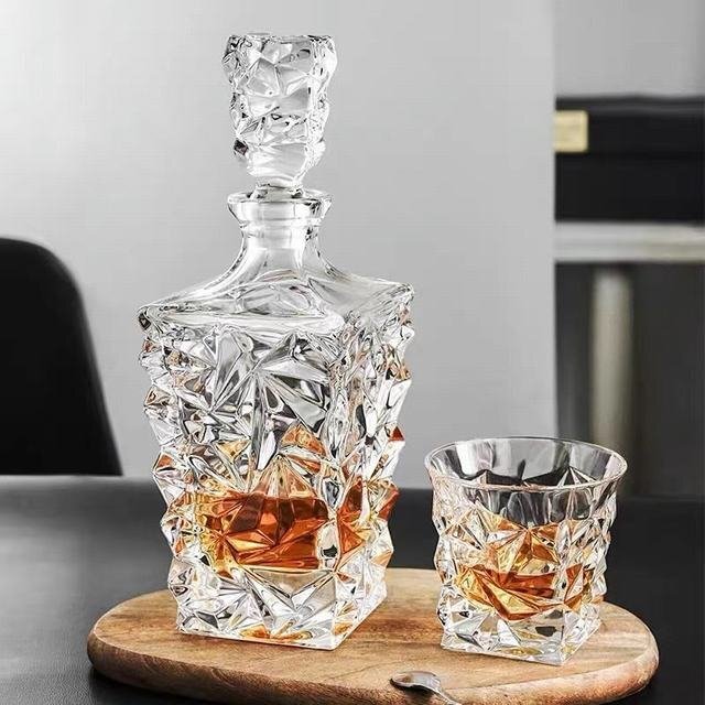 ウイスキーデカンタ ブランデー デカンタ ガラスデカンタ クリア クリスタルデカンタ 750ml拍卖