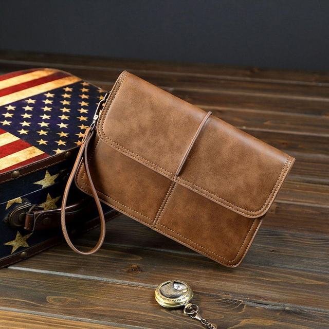 クラッチバッグ セカンドバック メンズポーチ シンプル PUレザー メンズバッグ カジュアル 鞄 大容量拍卖