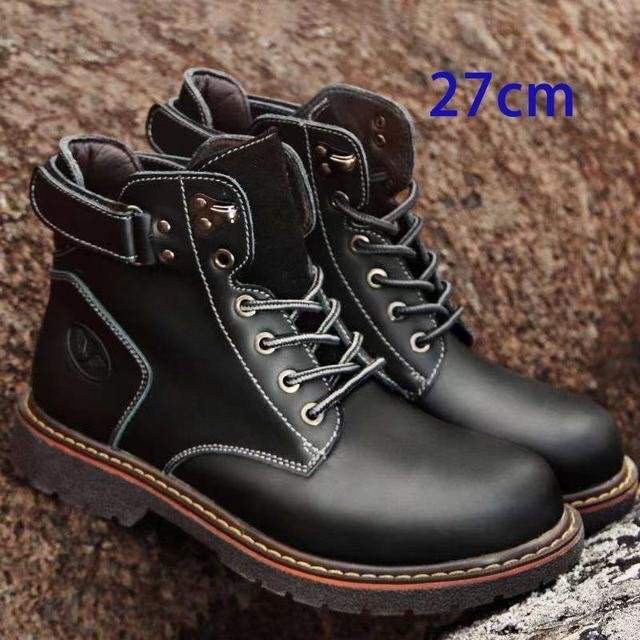 ワークブーツ メンズ ショートブーツ ミリタリーブーツ ワークシューズ アウトドア マウンテンブーツ ベルト 春夏秋冬 黒 27cm拍卖