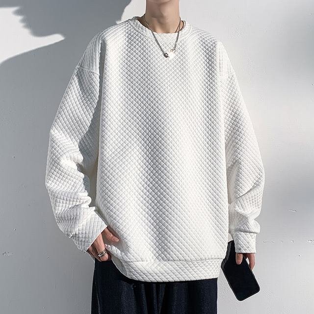 メンズトレーナー スウェット メンズ トップス プルオーバー カジュアル 長袖 トップス メンズ 秋冬 新作 ホワイト 4XL拍卖