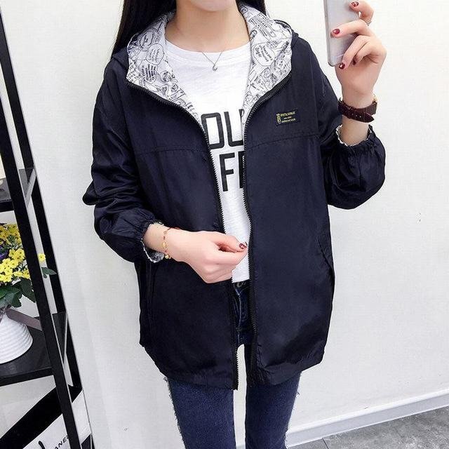 両面着 マウンテンパーカー レディース 春 秋 日焼け止め フード付 ウィンドブレーカー 長袖 ブルゾン A01 M拍卖