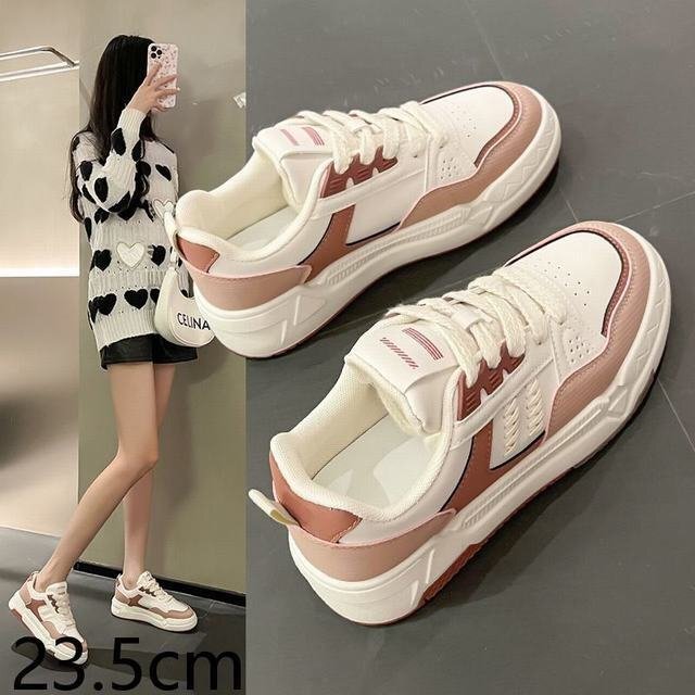 スケートボードシューズ レディース スニーカー 運動靴 合成革 ジュニア ウォーキング オシャレ 通学 通勤 カジュアル 23.5CM拍卖