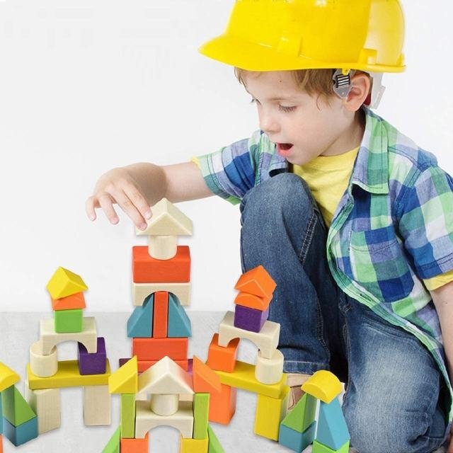 積み木 木製 ブロック モンテッソーリ 知育玩具 (56個)拍卖