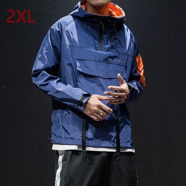 ナイロンジャケット ジャンパー メンズ トップス アウトドア 防風 防水 細身 通勤 人気 男の子 ボアジャケット ブルー2XLサイズ拍卖