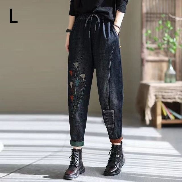 デニムパンツ レディース ジーンズ ジーパン ズボン ボトムス ルーズ ゆったりとしたシルエット 大きいサイズあり L拍卖