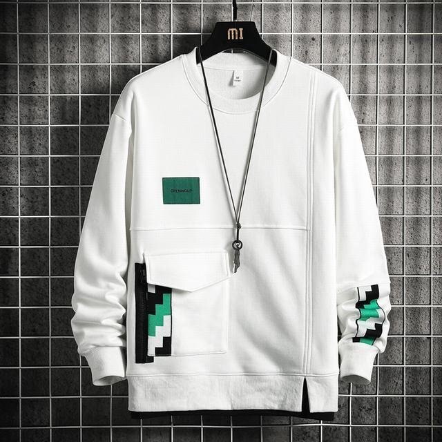 トレーナー メンズ パーカー スウェット クルーネック カジュアル 秋春服 スポーツ ユニセックス シンプル ホワイト XL拍卖