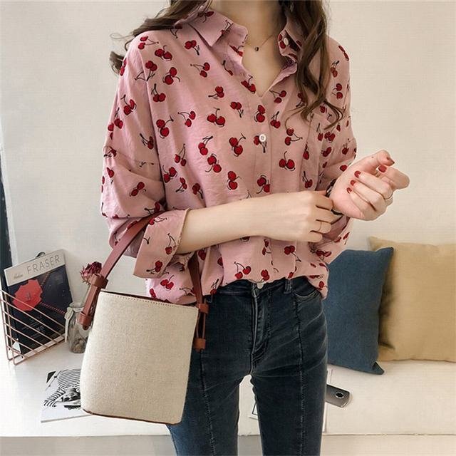 長袖シャツ ブラウス レディース ガールズ トップス 上着 薄手 カジュアル ゆったり オシャレ キャンパス 着痩せ 春秋コーデ2XL拍卖