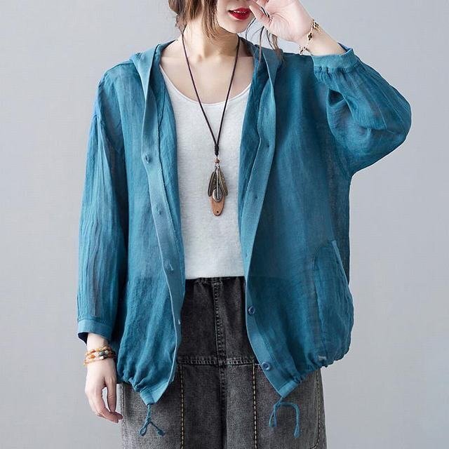 春服秋 カーディガン ラッシュガード レディース UVカットリネン 羽織り ライトアウター 紫外線対策A03 XL拍卖