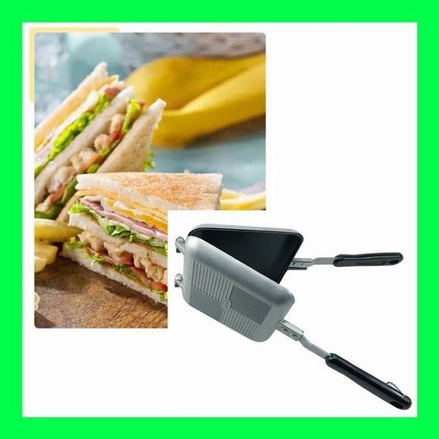 朝食 サンドメーカー 焼きパン 直火 アウトドア アルミニウム合金 シルバー拍卖