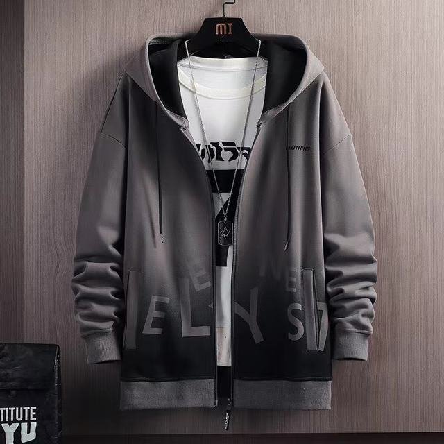 スウェット パーカー メンズ ストレッチ ジップパーカー アウター メンズ ジップアップ プルオーバー トップス フード付き グレー M拍卖