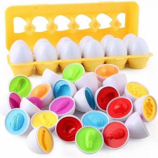 たまご パズル おもちゃ 知育 12卵 赤ちゃん つまみ付き野菜 色拍卖