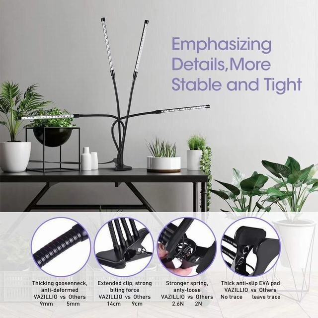 室内植物育成ライト ガーデニング 園芸用品 4ヘッド LED電球 40W 水草栽培 植物育成用適用 温室水耕栽培 高輝度拍卖