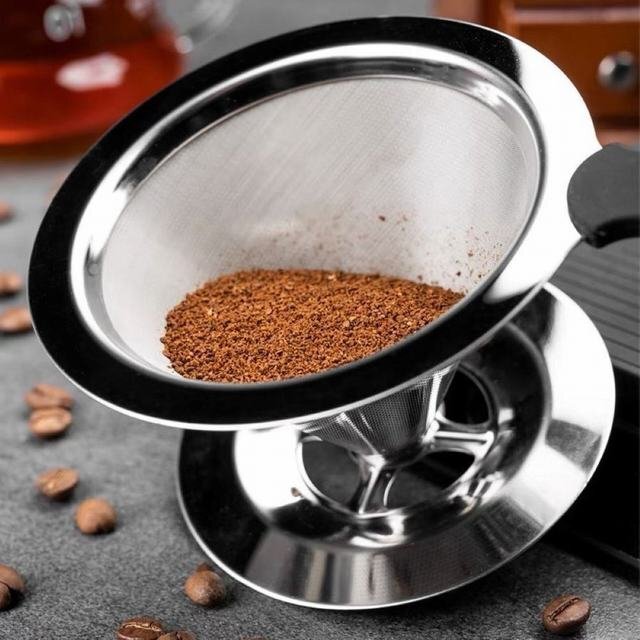 コーヒー ドリッパー ペーパーレス不要 ステンレス コーヒードリップ フィルター ペーパー 不要 アウトドア ステンレス 125mm拍卖