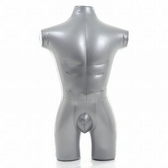 マネキン エアー 風船 PVCボディートルソー メンズ 男性 シルバー 空気入れ付き拍卖