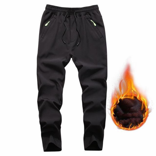 メンズ 登山ズボン裏起毛 パンツ 防水 防風 ズボン アウトドア トレッキングパンツ 厚手保温 秋冬用 ブラック 2XL拍卖