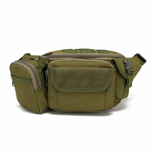 ウエスト ヒップバッグ メンズ メンズバッグ ポケット多数 チャック スマホポーチ フロントポケット付き アウトドア ダークグリーン拍卖
