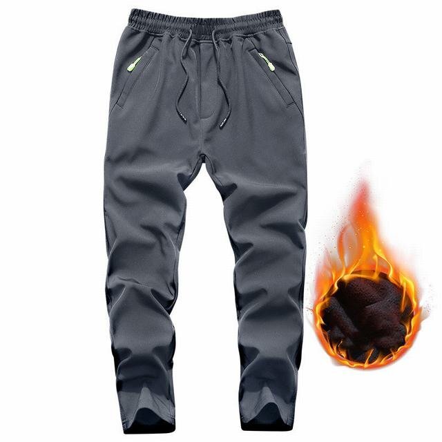 メンズ 登山ズボン裏起毛 パンツ 防水 防風 ズボン アウトドア トレッキングパンツ 厚手保温 秋冬用 グレー 5XL拍卖