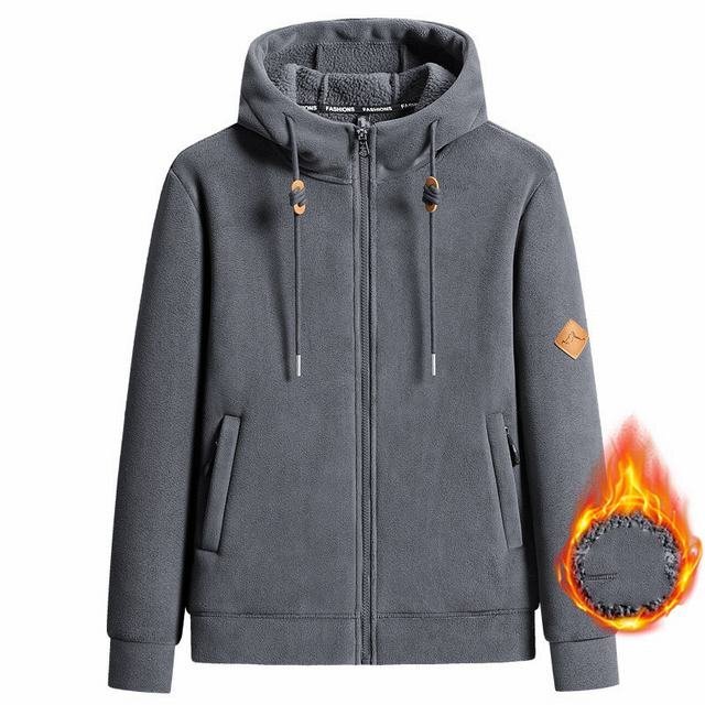 パーカー ジャケット メンズ レディース 無地 厚手 男女兼用 お洒落 アウター 秋服 冬服 カジュアル ファッション グレー 3XL拍卖