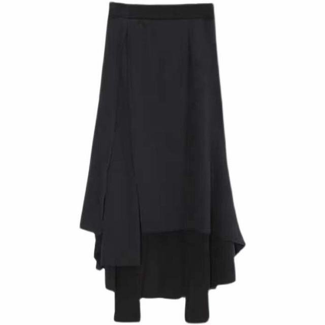 レディース レギンス スカート付き スカート付パンツ 裏起毛 スカート付レギンス レギンス ブラック L拍卖