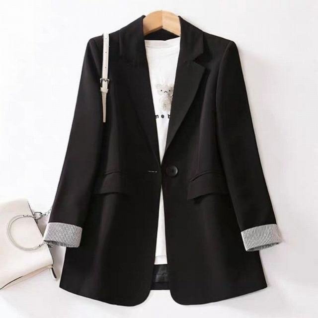 テーラード ブレザー ノーカラー ジャケット レディース ガールズ スーツ アウター カバー ショット丈 オシャレ シンプルL拍卖