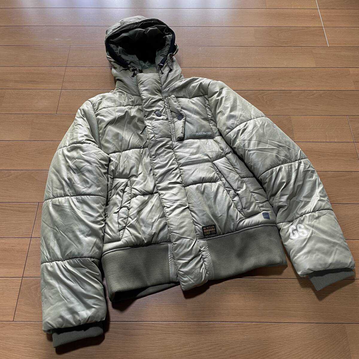H-2 ●G-STAR(ジースターインターナショナル) サイズL!ZIP 中綿パーカー●拍卖