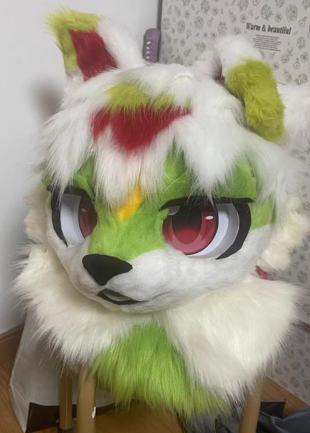 ★ファースーツ 着ぐるみセット NO.275 犬 緑 ケモノ ファースーツ 全頭ヘッド ぬいぐるみ コスプレ コスチューム 一点物 kigurumi拍卖