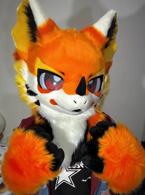 ★ファースーツ 着ぐるみセット NO.278 ドラゴン オレンジ色 ケモノ ファースーツ 全頭ヘッド ぬいぐるみ コスプレ コスチューム 一点物拍卖