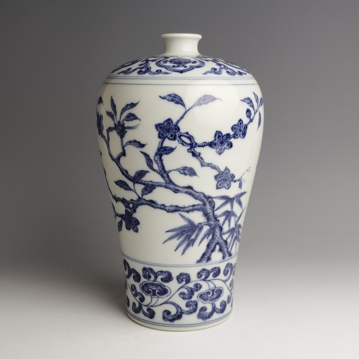 唐物 青花過枝花紋梅瓶 大清雍正年製 款 中国美術 古玩 B9−54 飾瓶 花插拍卖