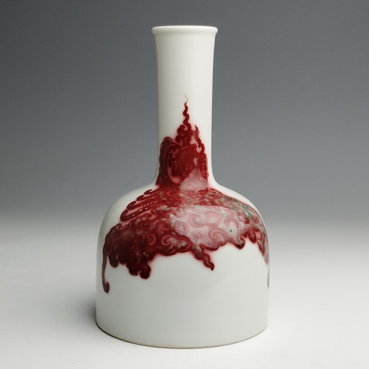 唐物 釉裏紅鳳紋双陸尊 大清康煕年製 款 中国美術 古玩 B8−48 辰砂 時代物拍卖