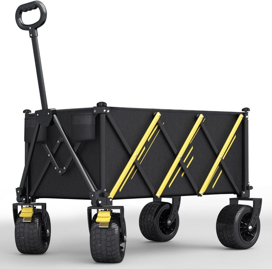 キャリーワゴン 大容量 耐荷重180KG 長物対応 取外可能タイヤ ブレーキ付拍卖