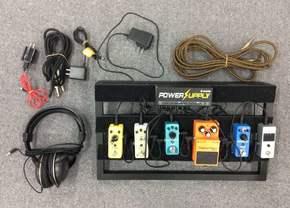 カ91◎【一部通電のみ確認】音楽機材 7点セット パワーサプライ POWER Donner / ギター エフェクター Distortion DS-1 他 現状品拍卖