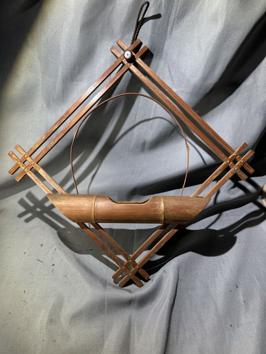 「掛け花入」を掛ける道具 竹製 伝統工芸 昭和レトロ アンティーク 中古拍卖