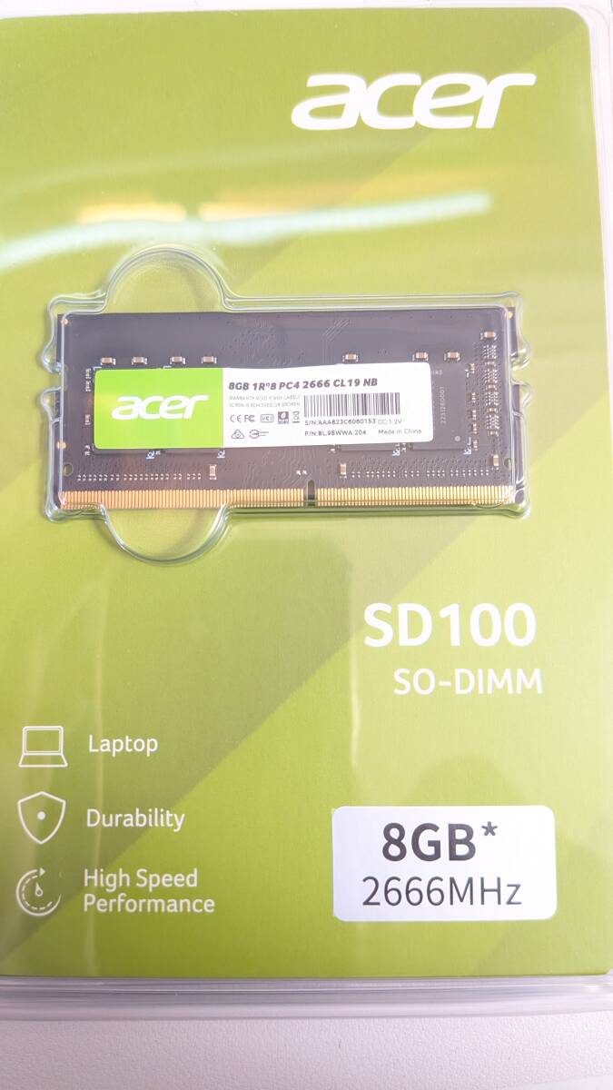 Acer SD100 SO-DIMM 8GB 2666MHz拍卖