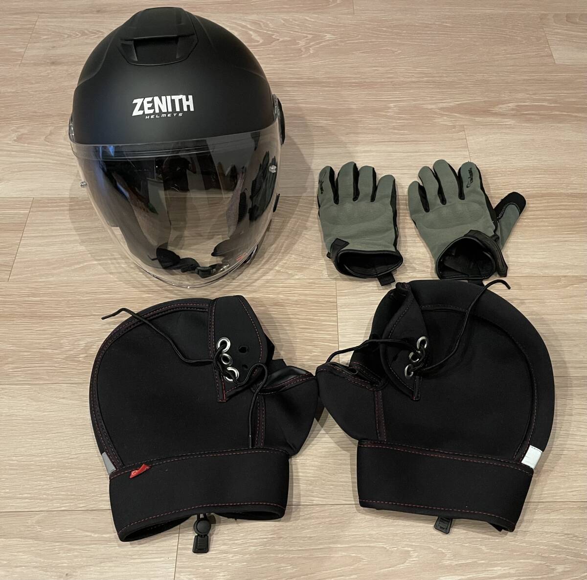 ヤマハ YJ-22II ZENITH ゼニス ヘルメット ブラック INFIMO防寒防水ハンドルカバー Kaedear(カエディア) グローブ拍卖