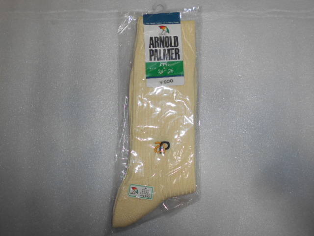 ②アーノルドパーマー 靴下 1足 24~26㎝ レナウン タンス保管品 保管シミあり拍卖