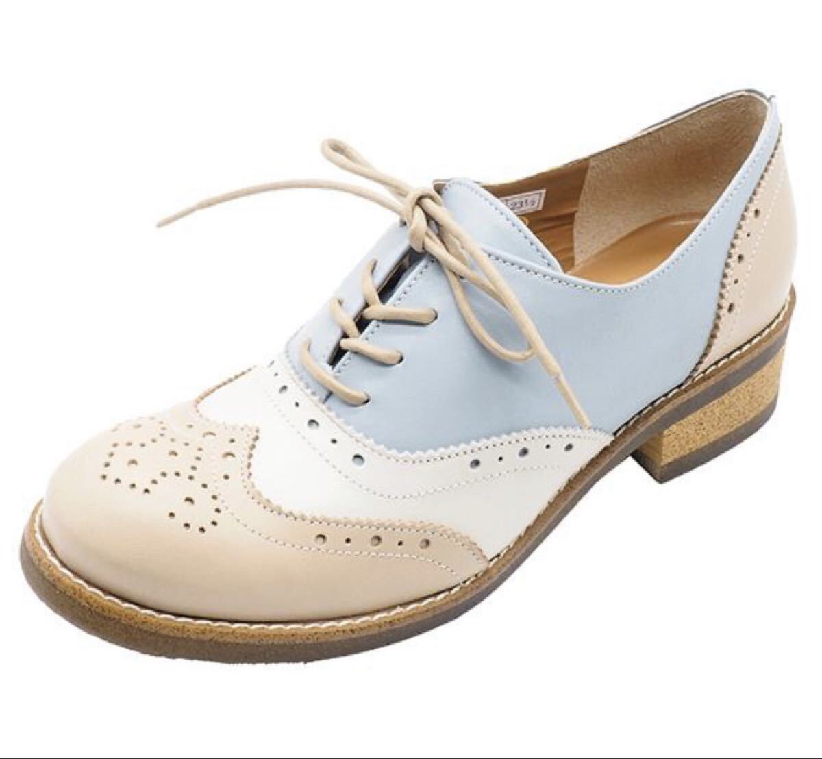 未着用 あしながおじさん スニーカー 革靴レディース靴レースアップ レザー 天然皮革 くすみパステル拍卖