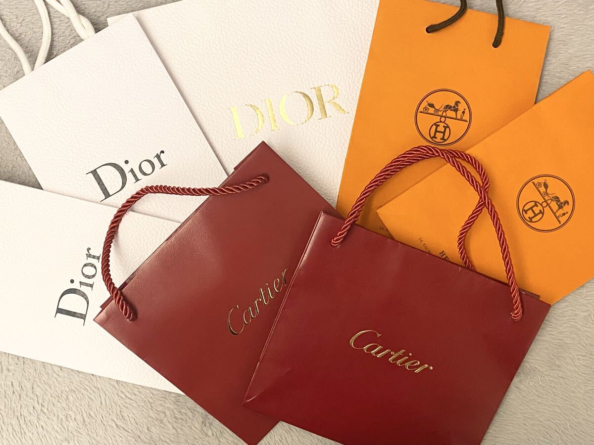 購入時以降未使用 ブランド紙袋 箱 ブランド ショッパー HERMES Dior Cartier カルティエ エルメス ディオール 紙袋 ショップ袋拍卖