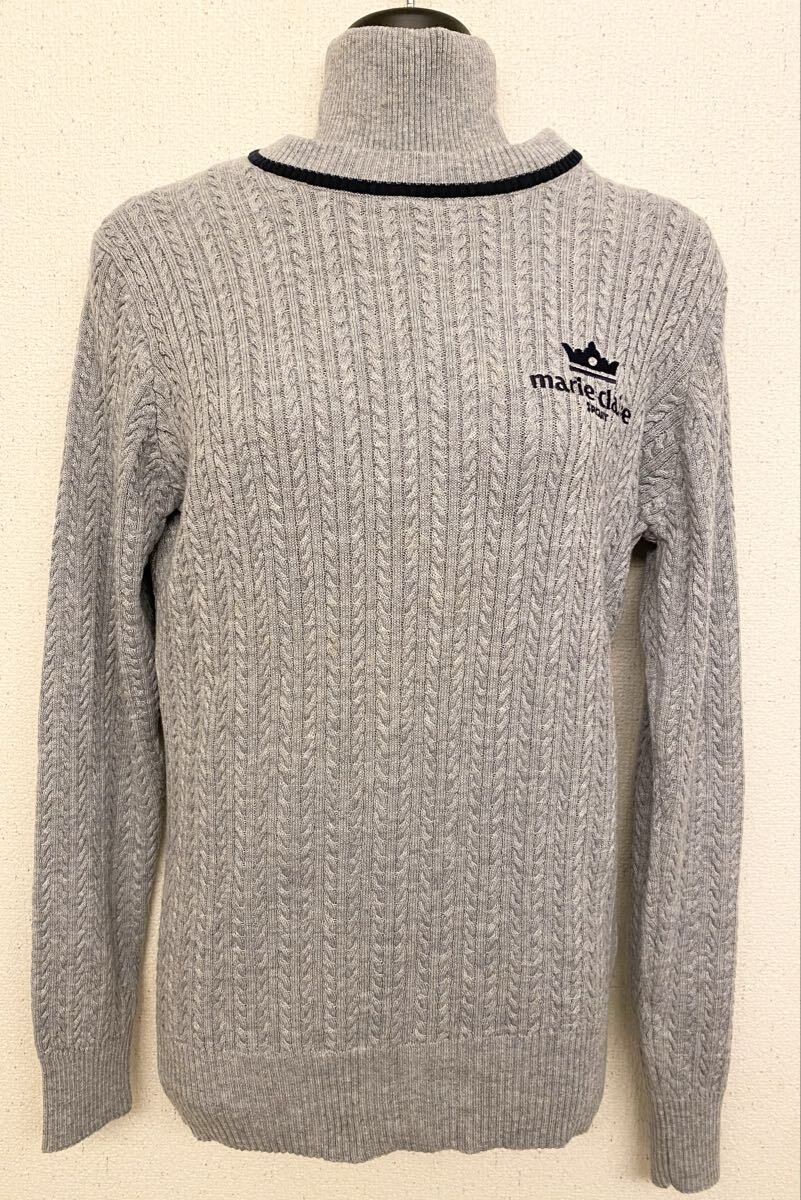 未使用値札付 marie claire ニット 取り外し可能タートルネック セーター ゴルフウェア マリクレール マリ・クレール GOLF サイズM拍卖