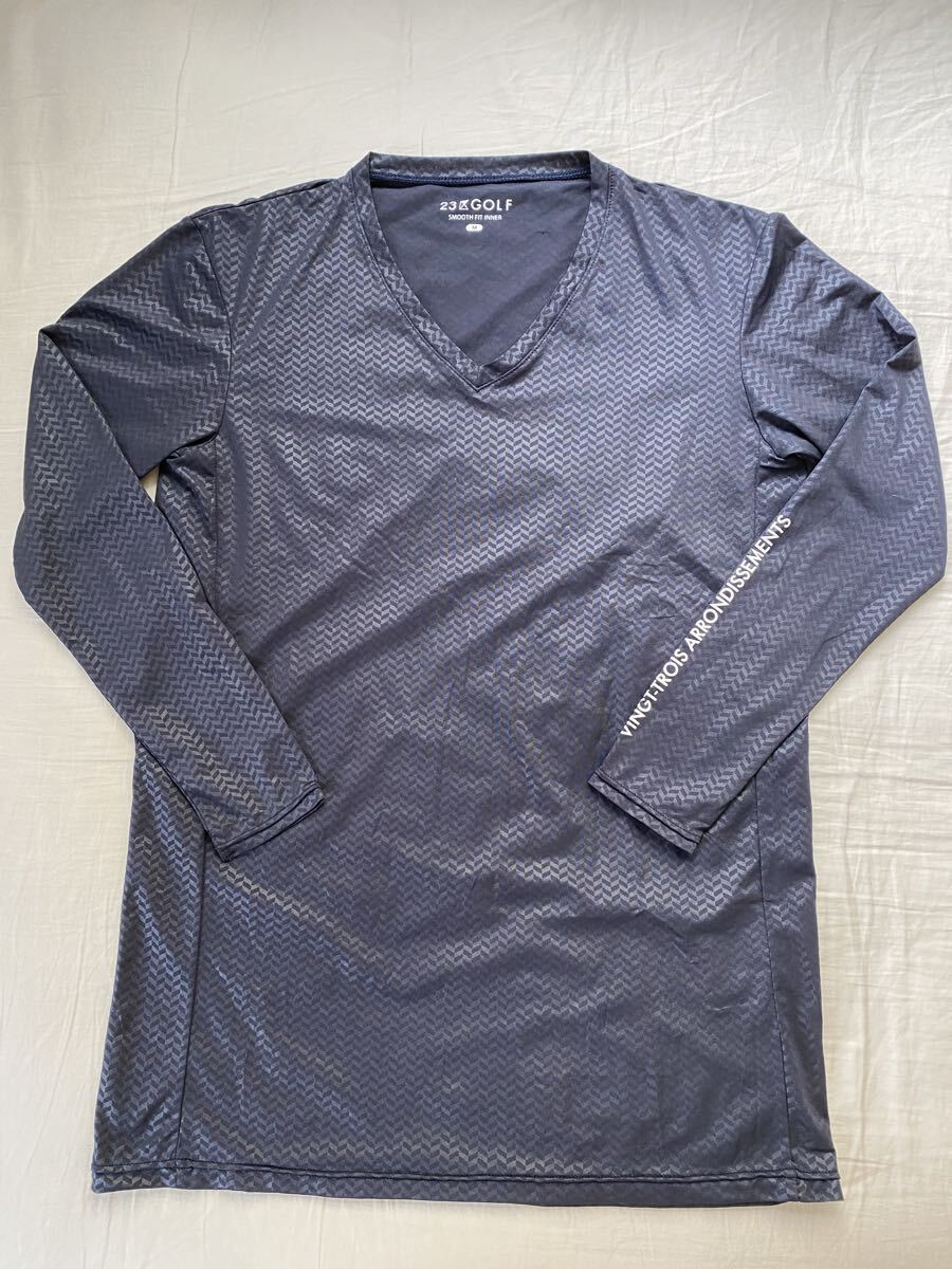 1回使用 23区GOLF インナーシャツ サイズM 吸汗速乾 ゴルフウェア ストレッチ拍卖