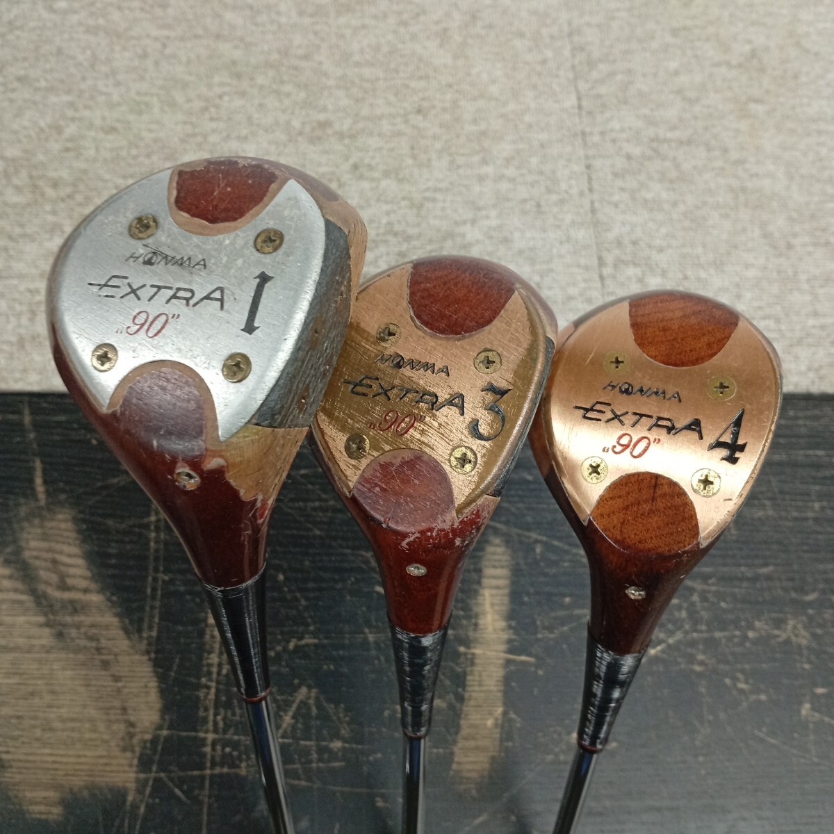 usB-842 HONMA ホンマ EXTRA 90 1番 3番4番 ドライバー フェアウェイウッド 現状品 保管品 グリップ劣化有拍卖