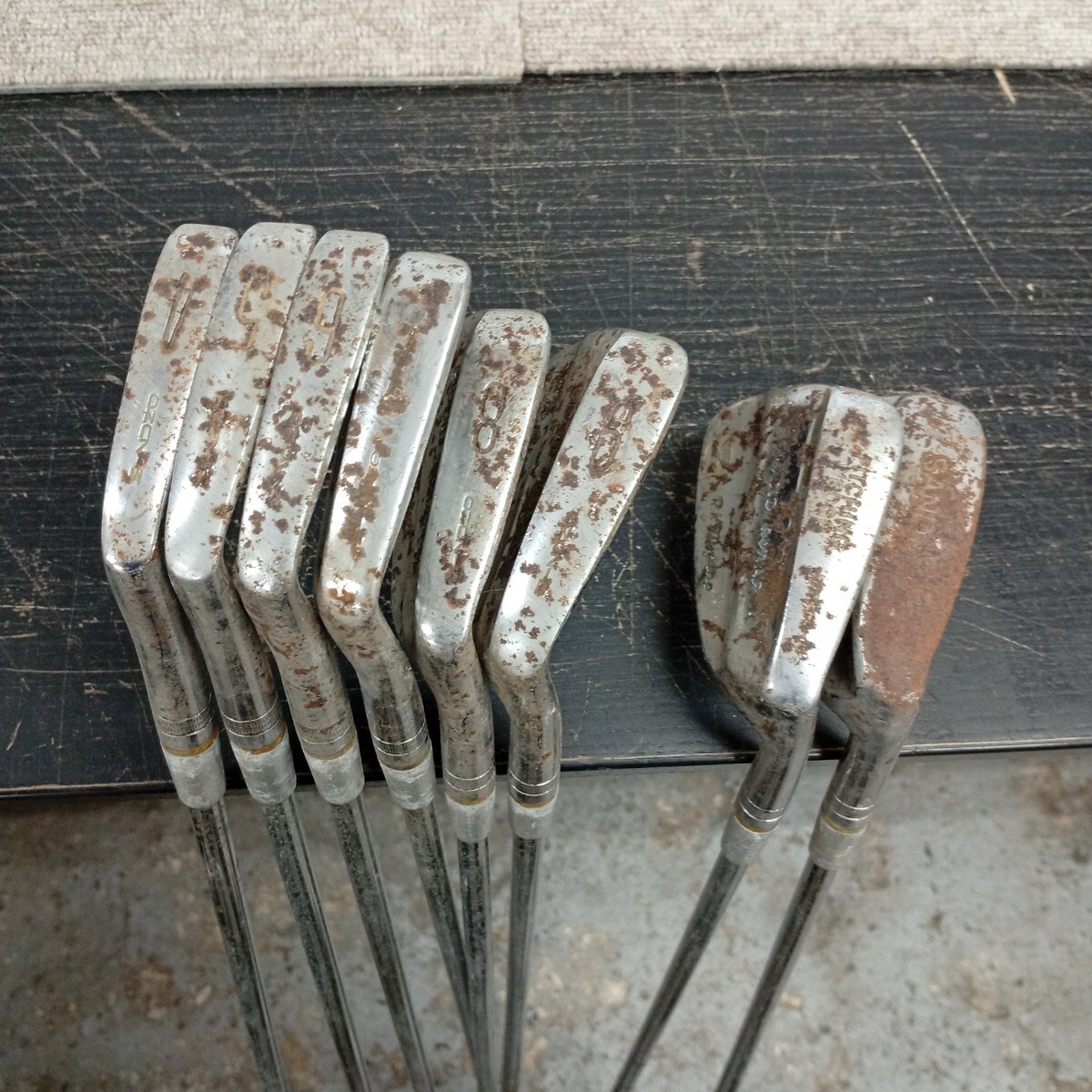 usB-844 GRAND MONARCK Mizuno ミズノ グランドモナーク アイアン6本 サンドウェッジ ピッチングウェッジ 希少品 ヴィンテージ 現状品拍卖