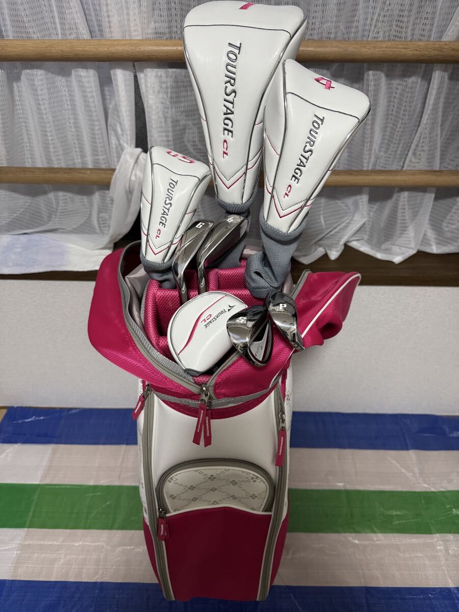 ブリヂストン TOUR STAGE CL レディースゴルフクラブ右用 8本セット キャディバッグ付き 美品拍卖