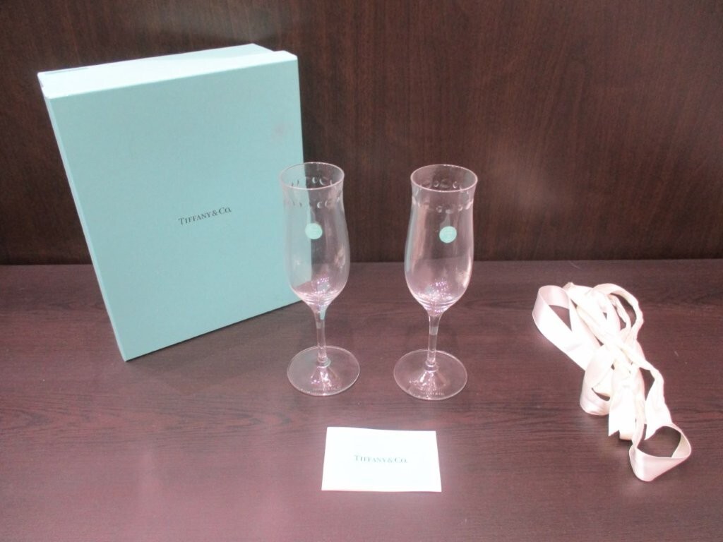【22405】グラス★TIFFANY&CO. ティファニー スウィング シャンパン グラス ペア拍卖